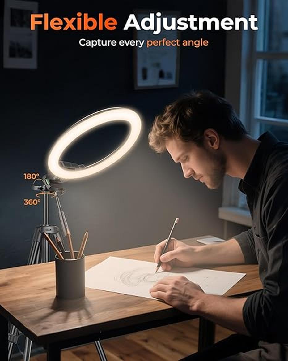 LED Selfie Ring Light with Adjustable Stand